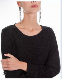 The Kooples - Asymmetrical Black Shimmer Dress