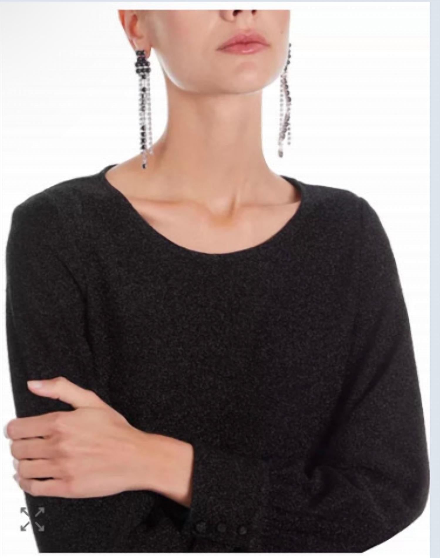 The Kooples - Asymmetrical Black Shimmer Dress