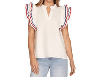 She + Sky - Liberty Flutter Sleeve Top