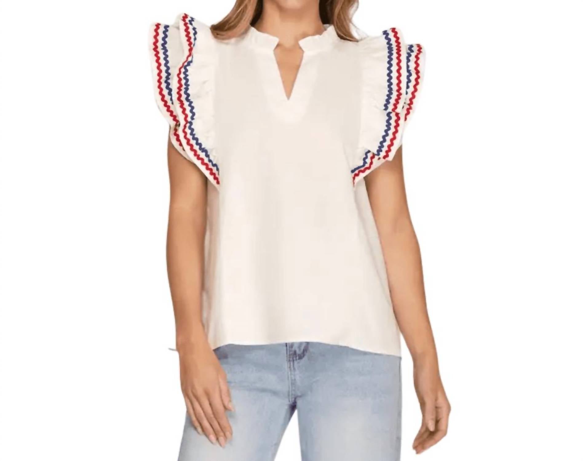 She + Sky - Liberty Flutter Sleeve Top