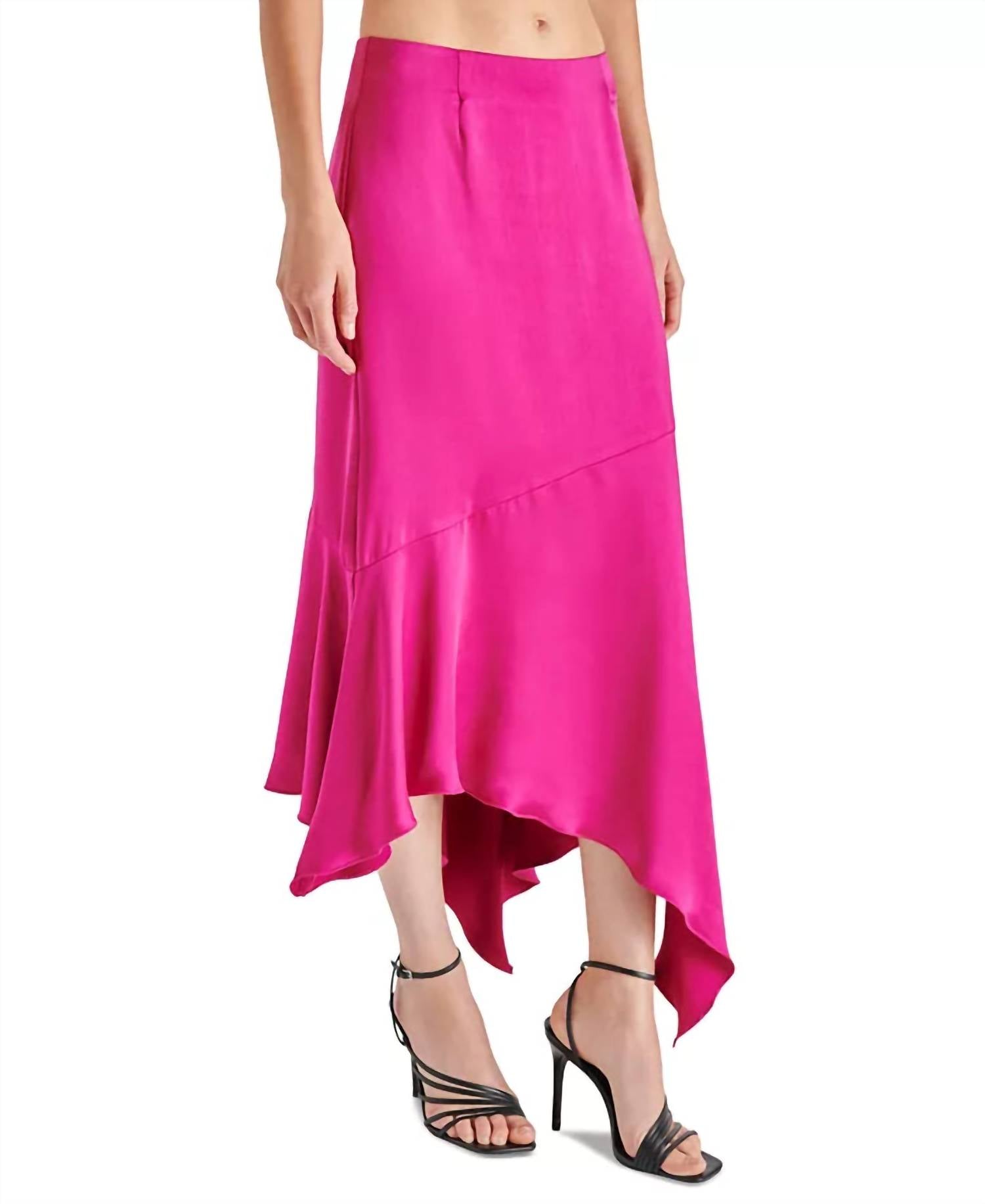STEVE MADDEN Lucille Midi Skirt in fuschia 1 - women's skirt - alternate view