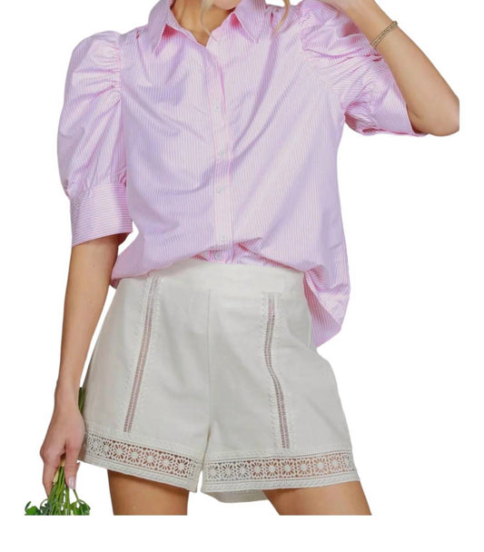 Lovesoft - Puff Sleeve Stripe Top