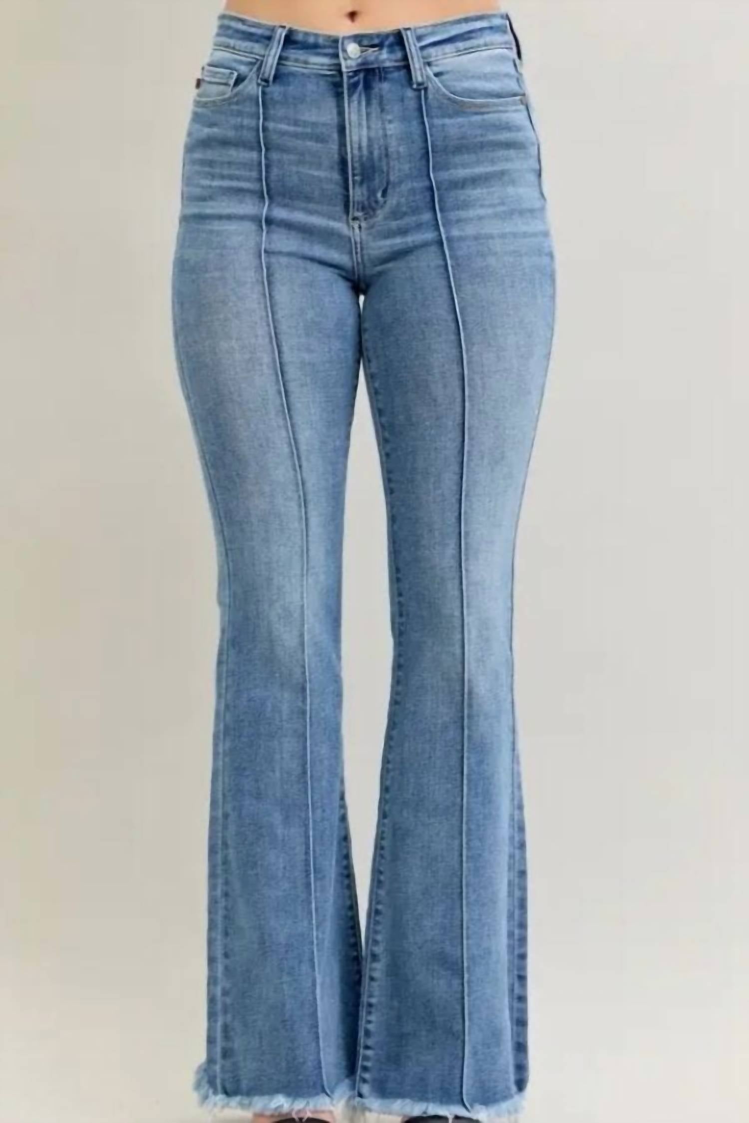 Judy Blue - High Waist Flare Fray Hem Jeans