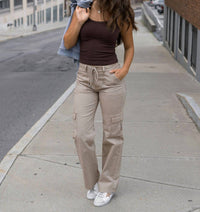 Grace and Lace Women's Sueded Twill Cargo Pants in khaki - women's pants - view 7