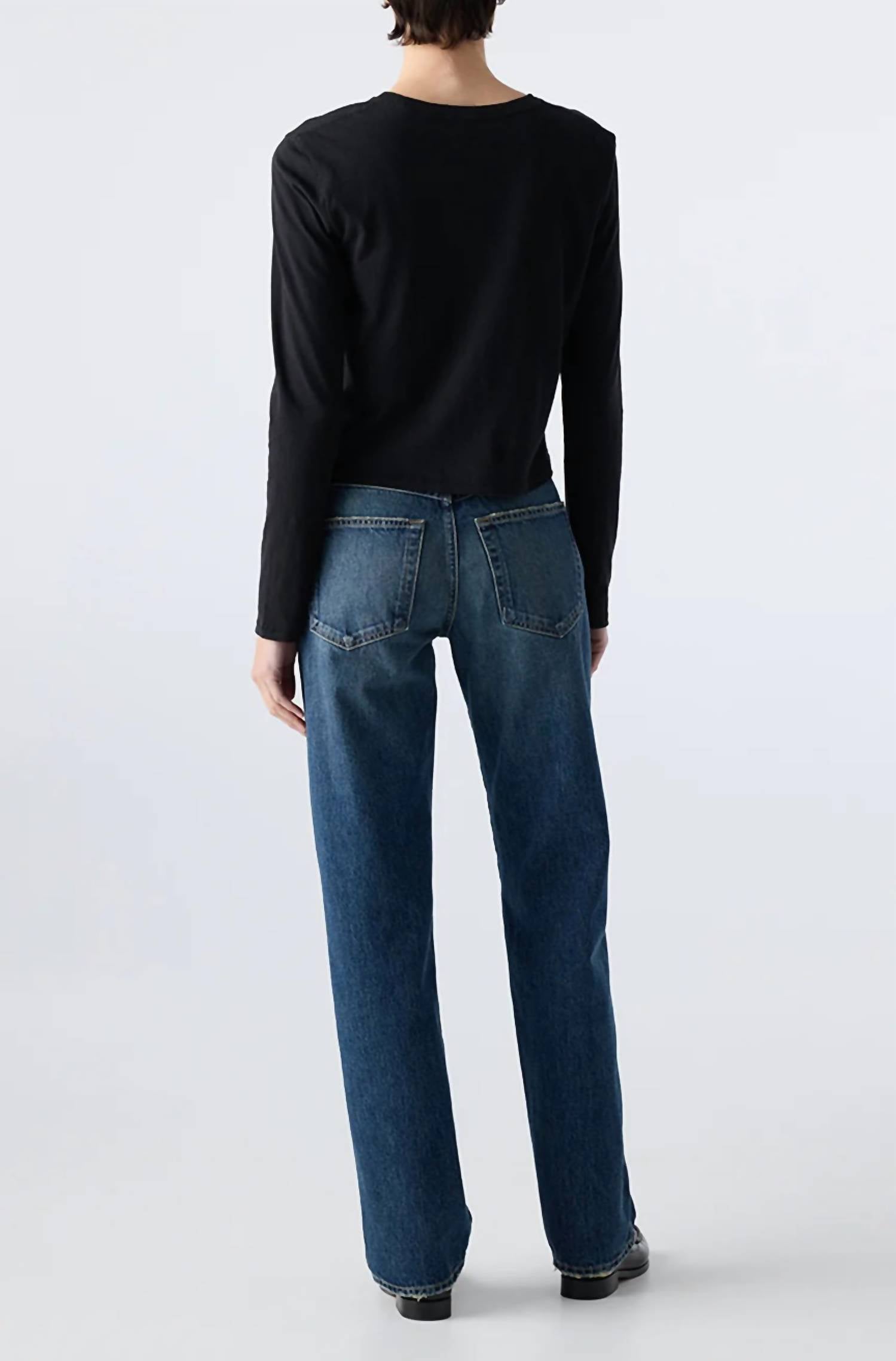 AMO Annette High Rise Straight Leg Jeans in persuasion - women's jeans - detail view