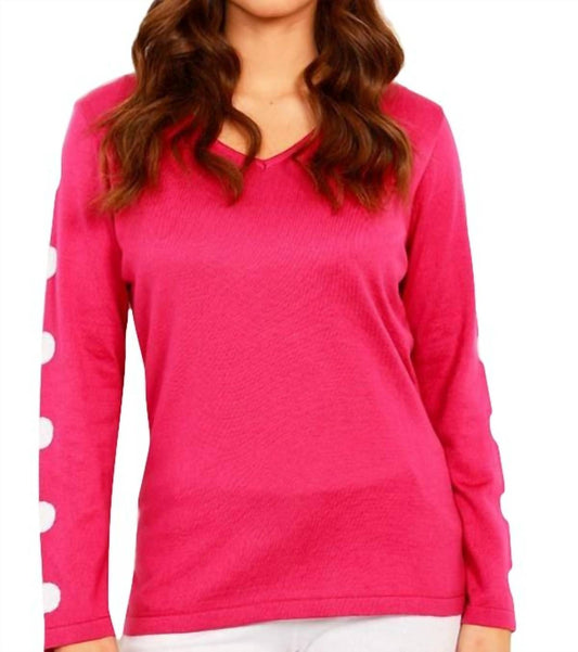 Long Sleeve Dot Neck Top