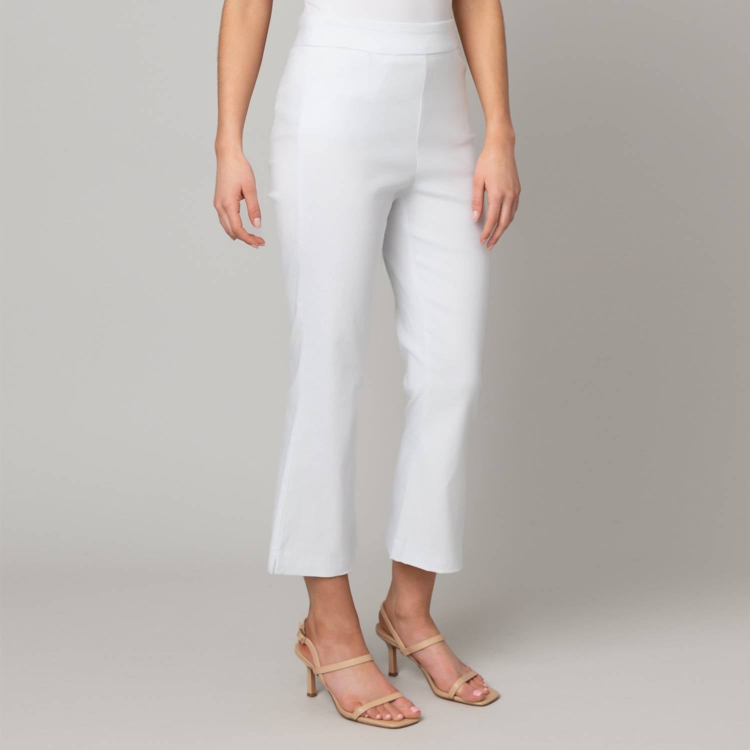 Pine Stretch Flare Crop Pants in white - women's pants