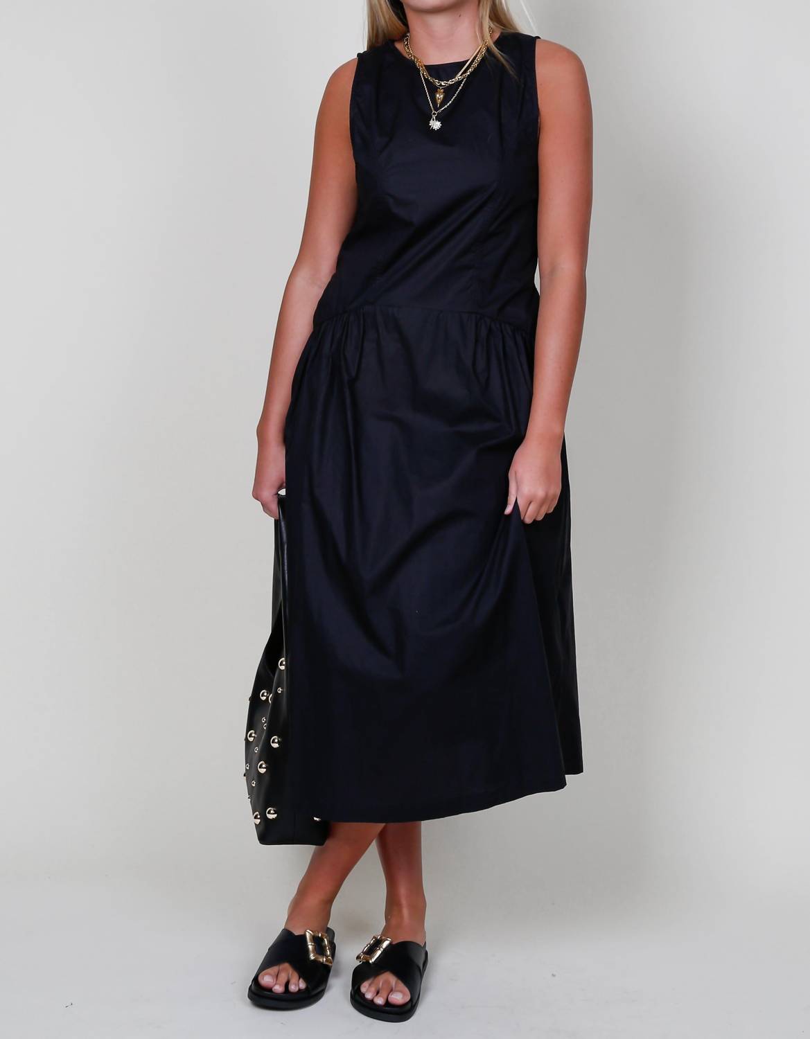 En Saison - Poplin Drop Waist Midi Dress