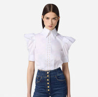 Elisabetta Franchi - Laced Front Poplin Shirt