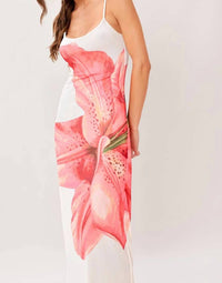 Flying Tomato - Flower Mesh Cami Midi Dress