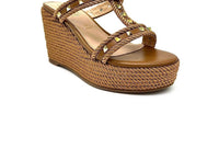 Exe Women's Valeria Wedge Sandal in bronze tan - women's sandal - detail view
