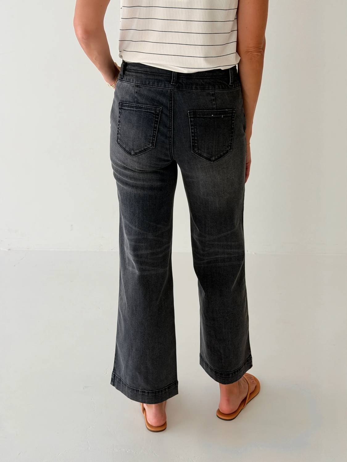 1822 Denim - Slim Wide Leg Jeans With Double Stacked Waistband