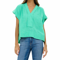 Oliphant - Roll Sleeve V-neck Top