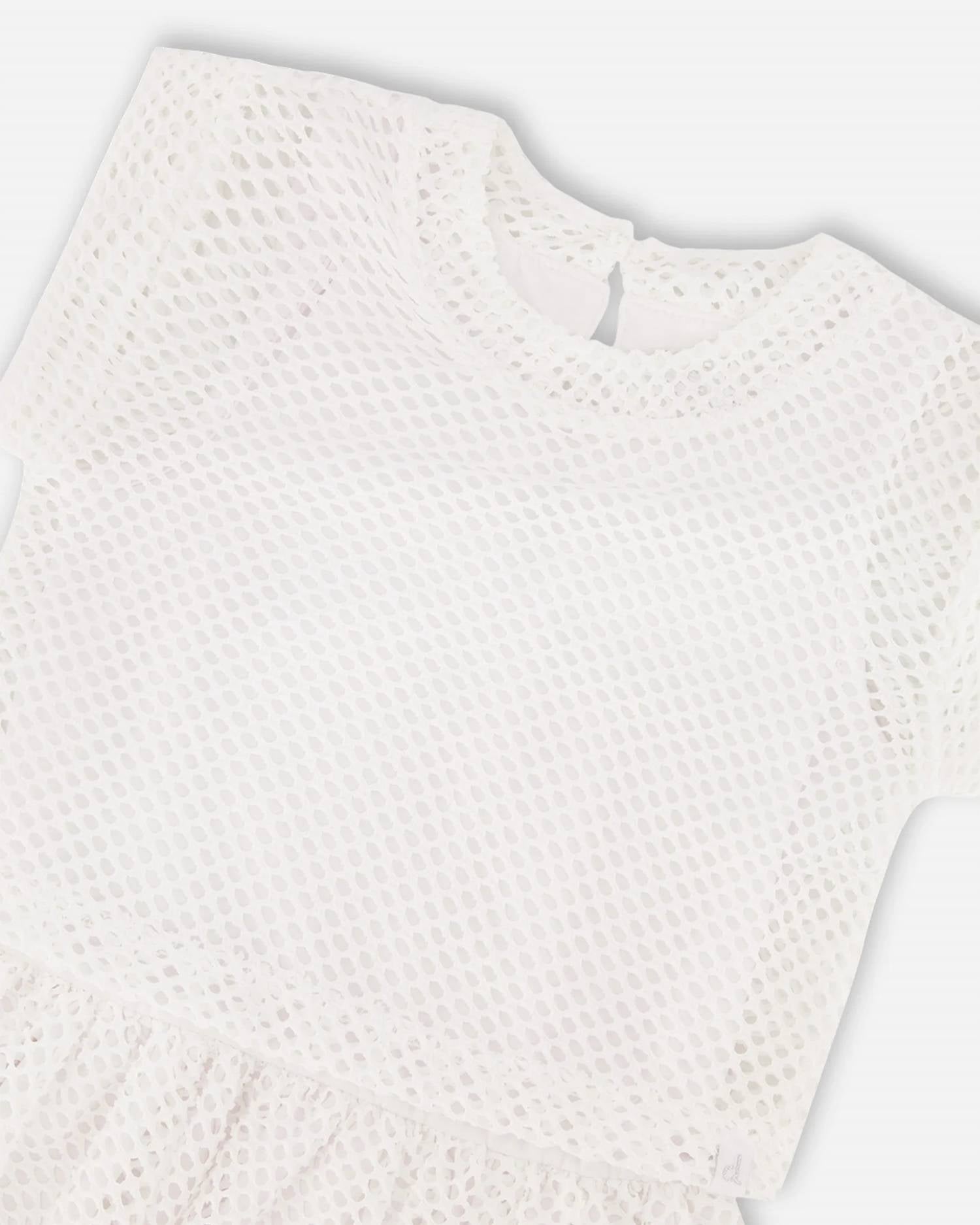 Deux Par Deux - Girl's Bi-material Mesh Dress