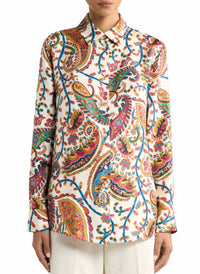 Etro - Silk Twill Shirt With Floral Motif
