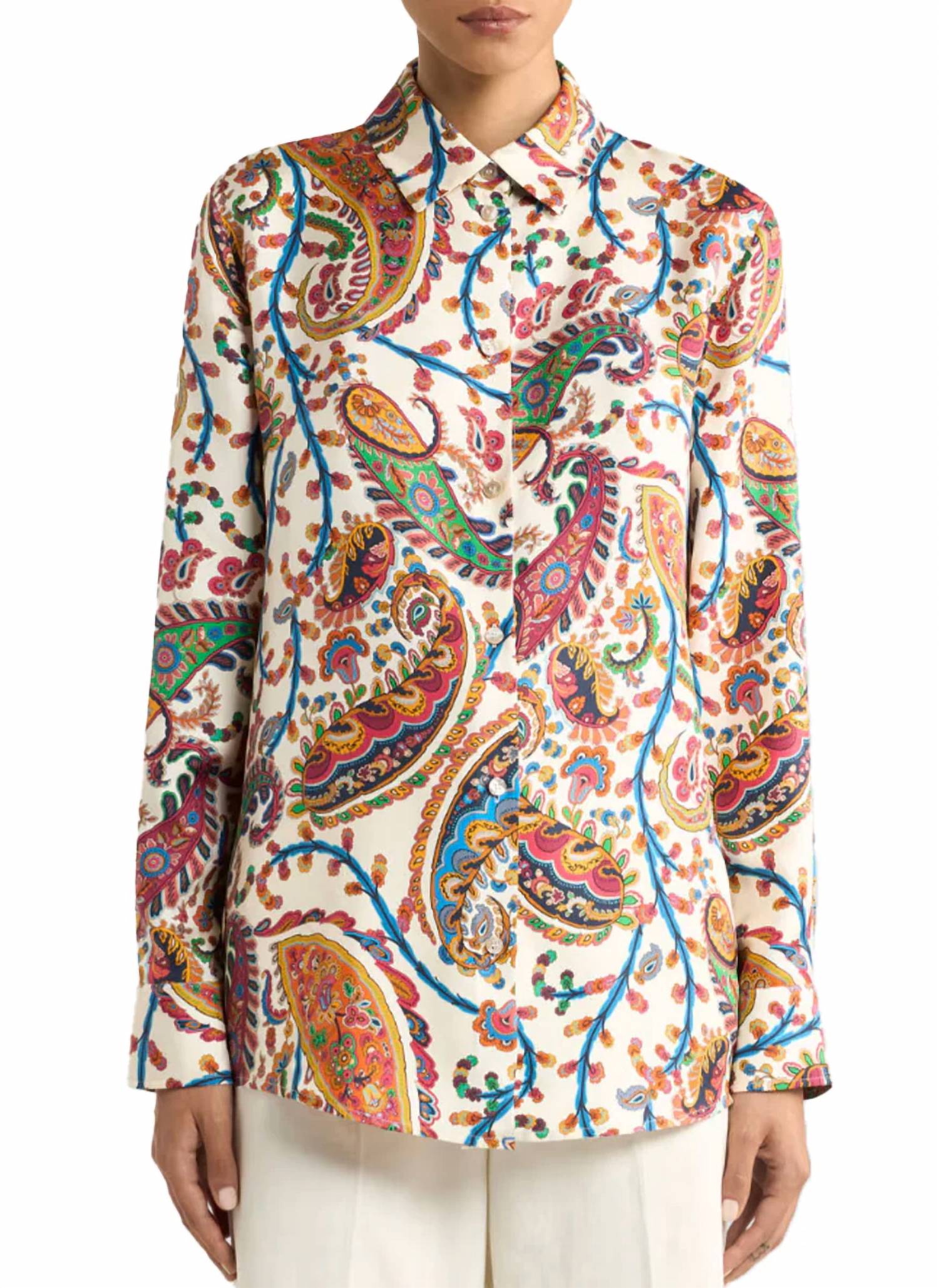 Etro - Silk Twill Shirt With Floral Motif
