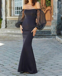 Mgny - Bubble Sleeve Back Slit Dress