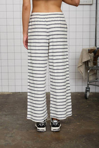 Joa - Stripe Drawstring Wide Leg Knit Lounge Pants