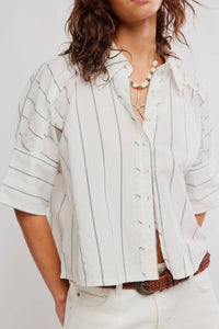 Free People - Seaside Cotton Striped Shirt