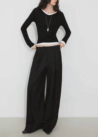 Cubic Draped Pull-on Pant in black - women's pants