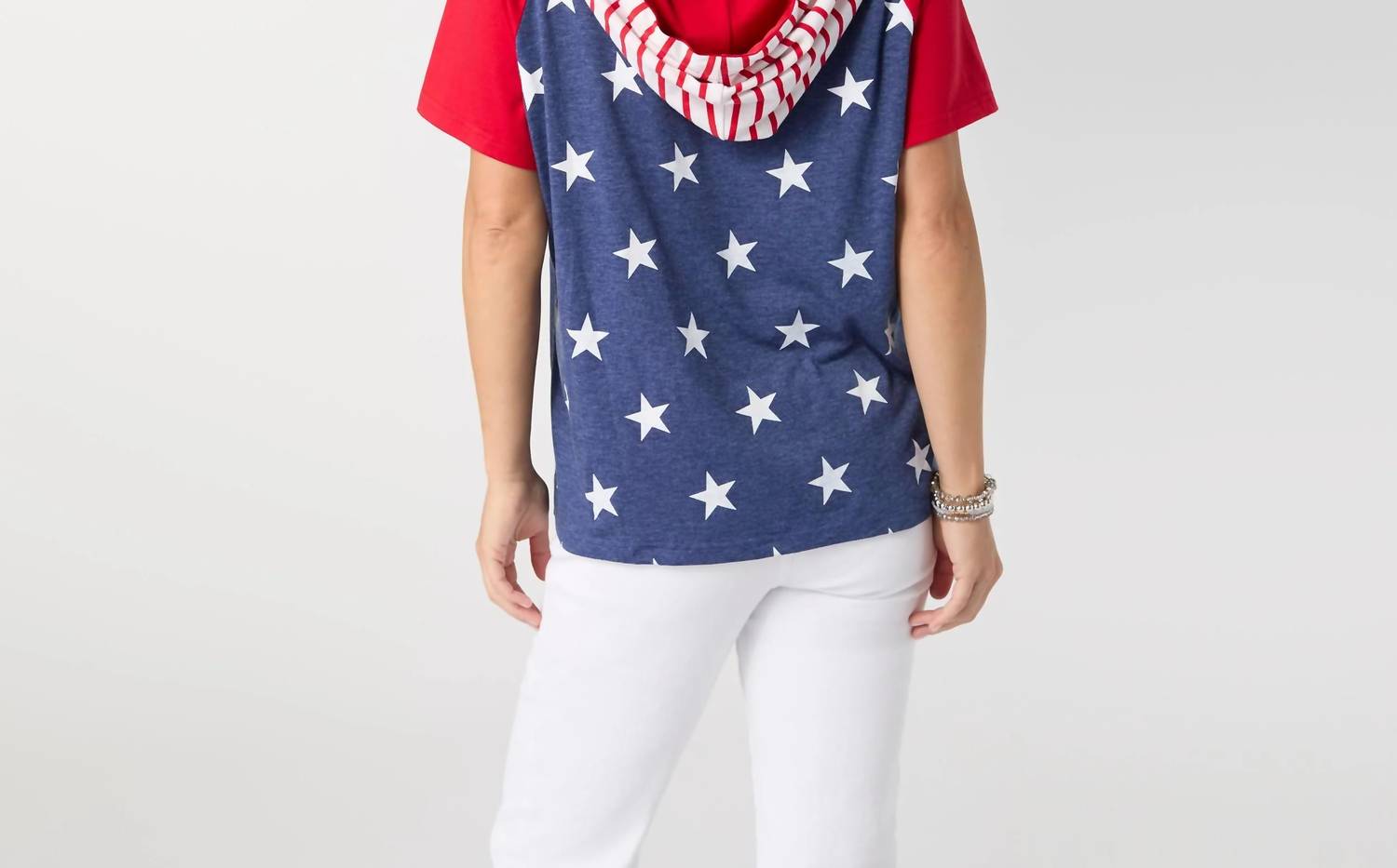Coco + Carmen - Brianna Hooded Tee With Stars & Stripes