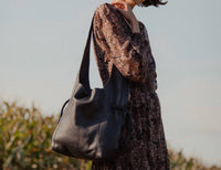 Per Lei New York - Women's Seneca Leather Drawstring Shoulder Bag