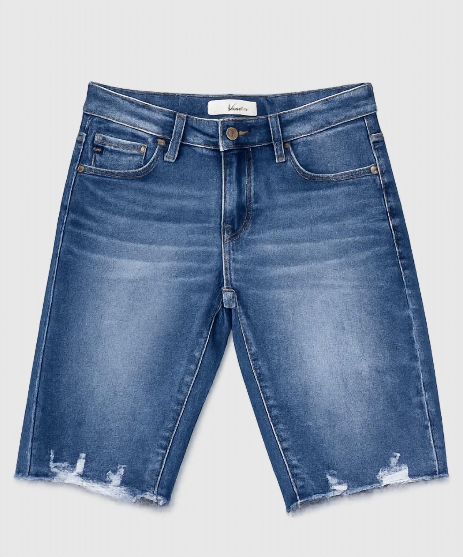 Kancan - Women's Midrise Rough Cut Bermuda Short