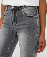 ESQUALO straight leg jean in grey - women's jeans - detail view