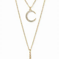 Zad - Women's Celestial Wishes Moon & Star Y Necklace
