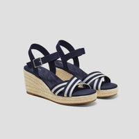 Vivaia Women's Espadrille Wedge Sandals in blue cream - women's shoe