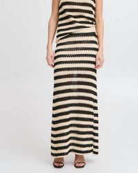 Ichi - Birdis Stripe Knit Maxi Skirt