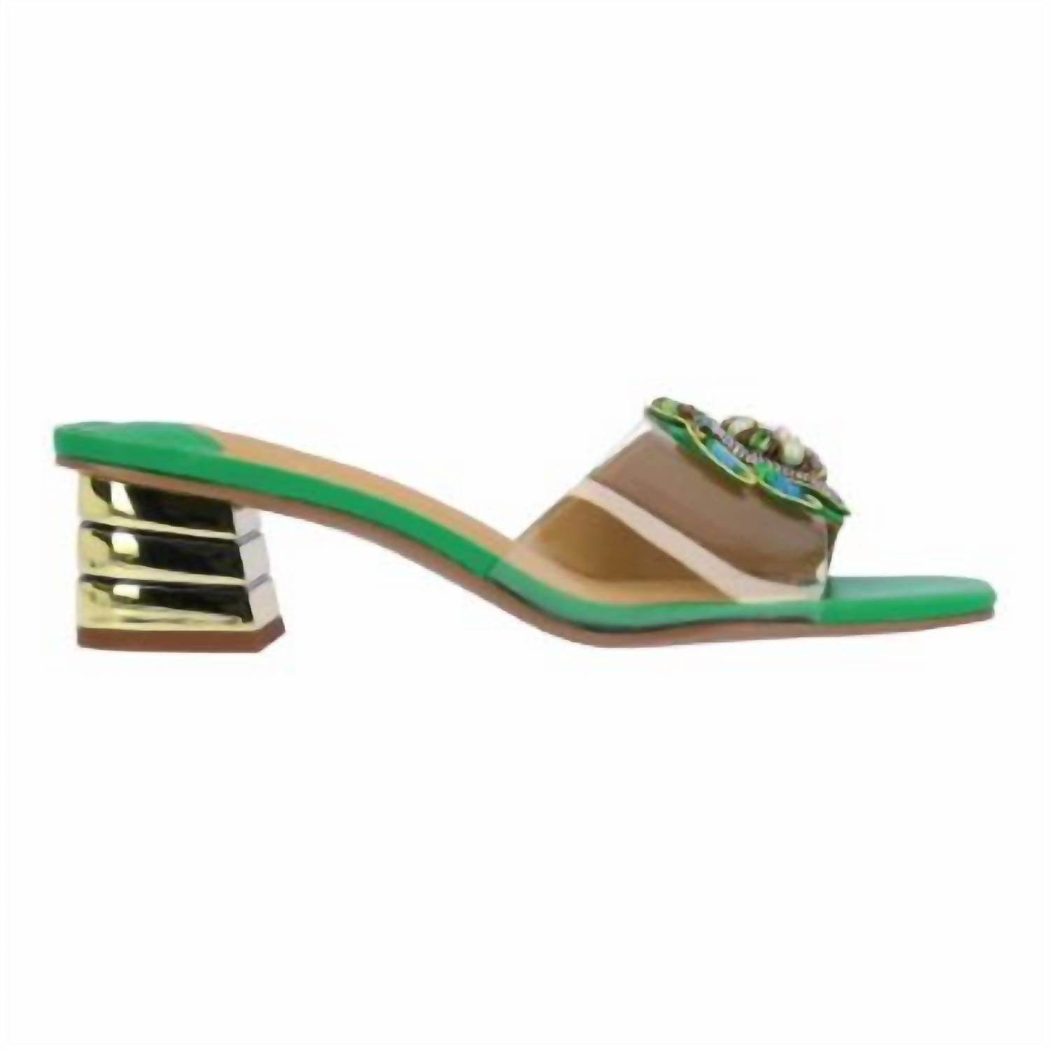 J.Renee - Women's Torti Jeweled Turtle Low Heel Sandal