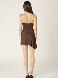 Cotton Candy LA Alix Mini Dress in chocolate - women's dress - detail view
