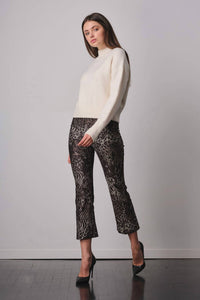 Avenue Montaigne Leo Flare Cut Pants in ramage - women's pants - alternate view