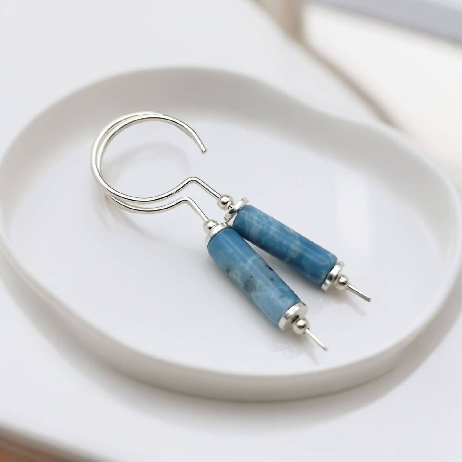 Bijou By Sam - Women's Tube Drop Threader Earrings