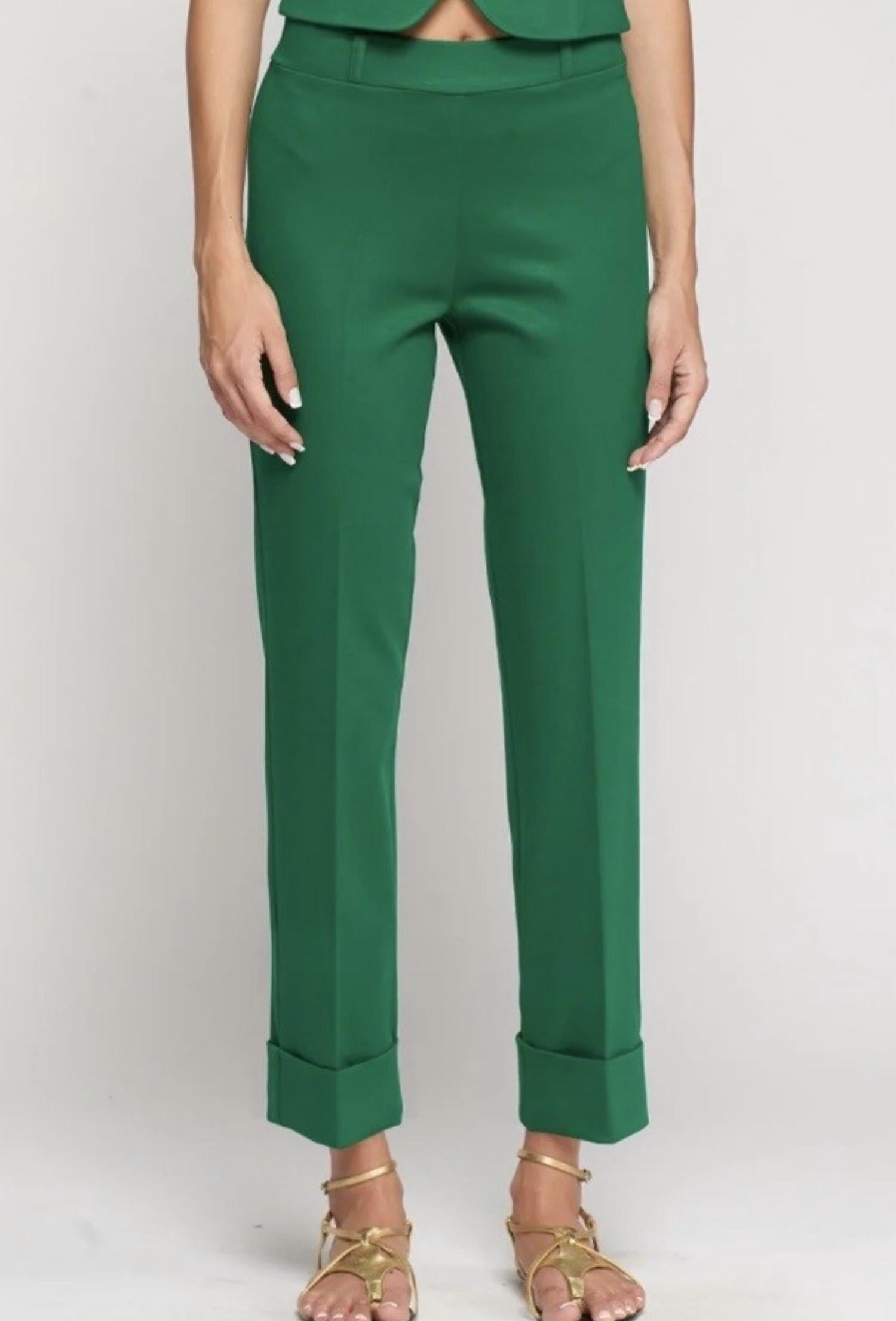 Vilagallo Kai Straight Leg Pants in green - women's pants