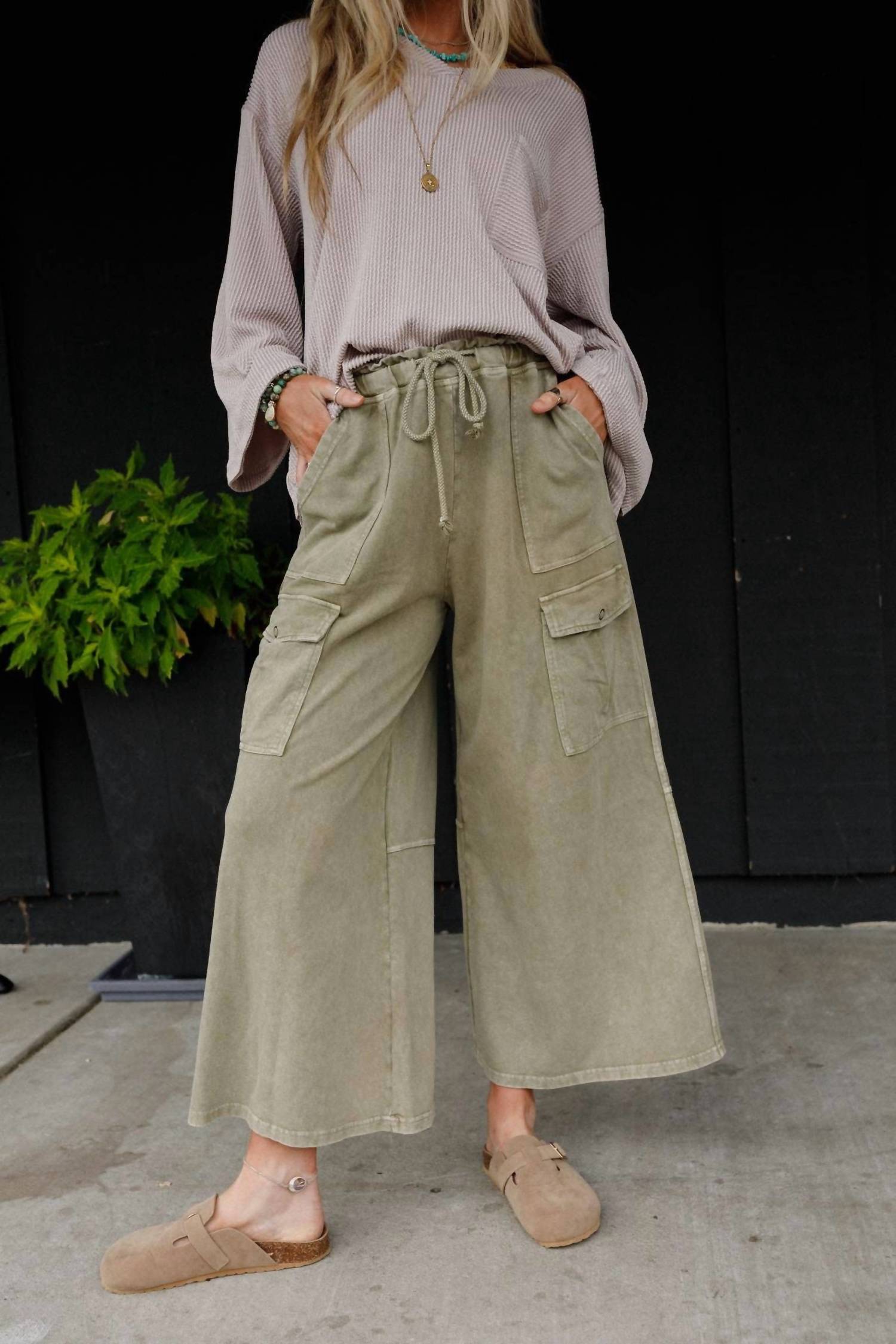 Three Bird Nest - Cargo Wide Leg Pants