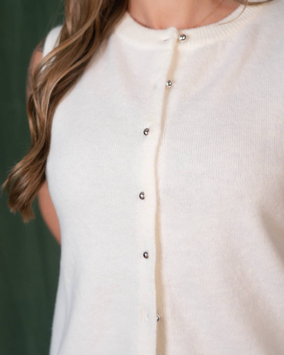 Anniewear - Women's Melange Wool Button Down Sweater Vest