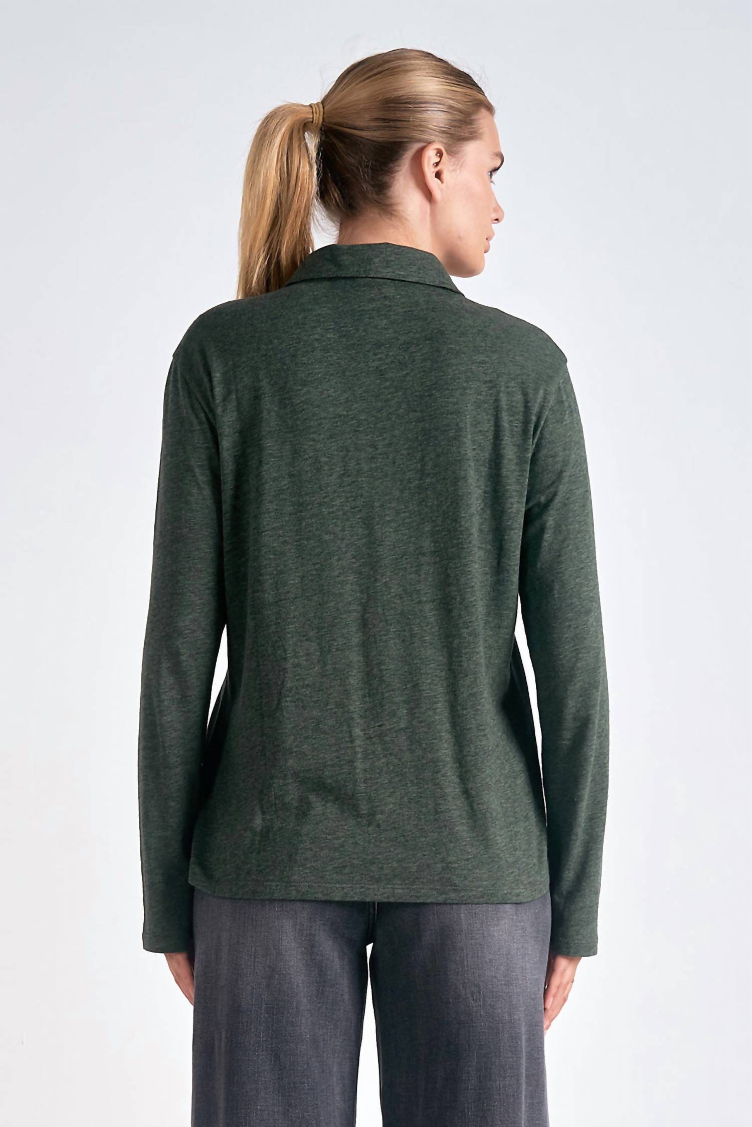 Elan - Long Sleeve Button-up Tee