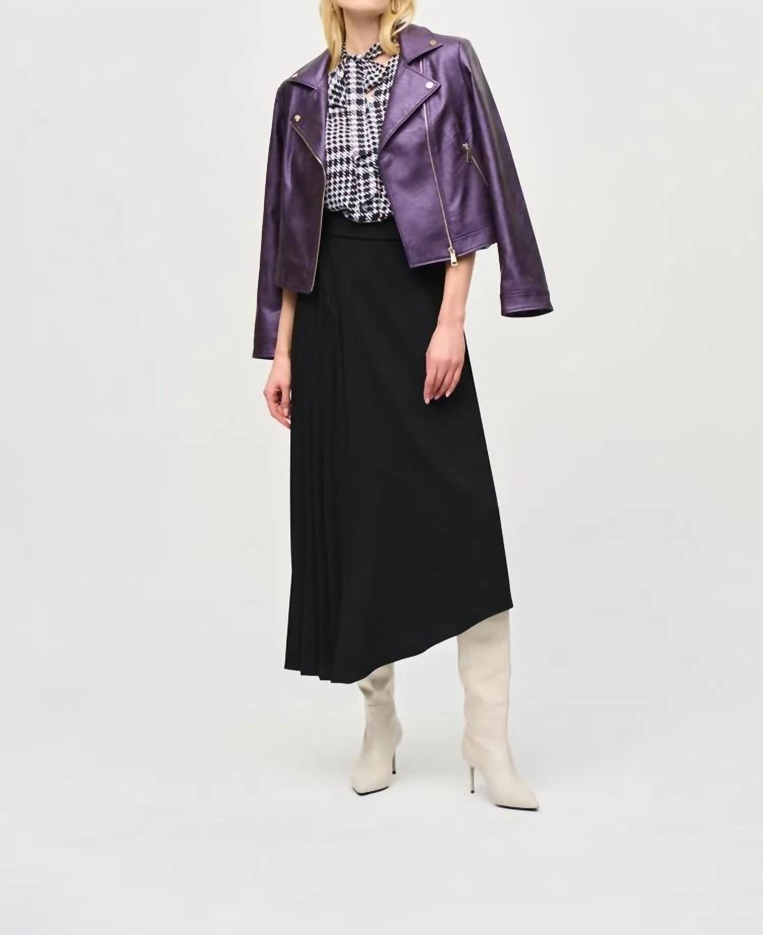 Joseph Ribkoff - Georgia Georgette Plaid Puff Sleeve Top