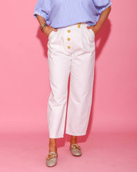 English Factory - Trouser Pants With Gold Buttons