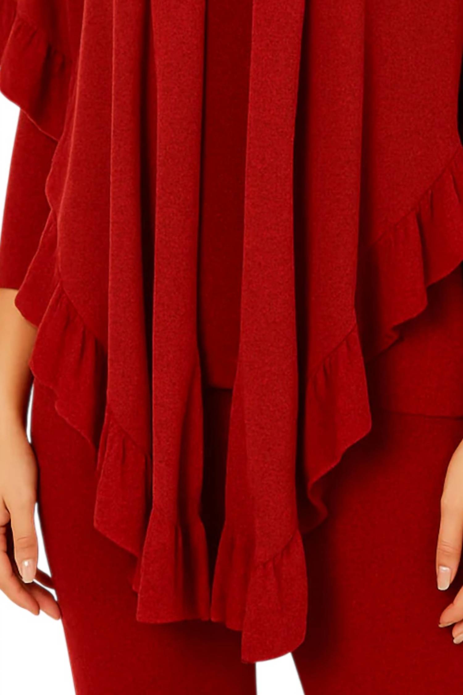 French Kyss - Ruffle Cotton Blend Poncho