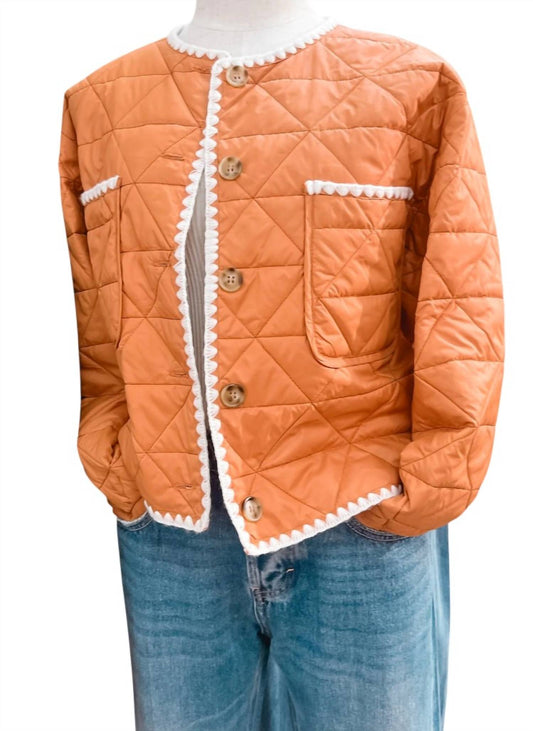 Ee:Some - Women's Scallop Trim Quilted Jacket
