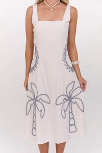 Peach Love - Palm Tree Midi Dress