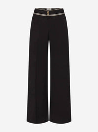 FRAME Prim Slim Palazzo Trouser in black - women's pants - alternate view
