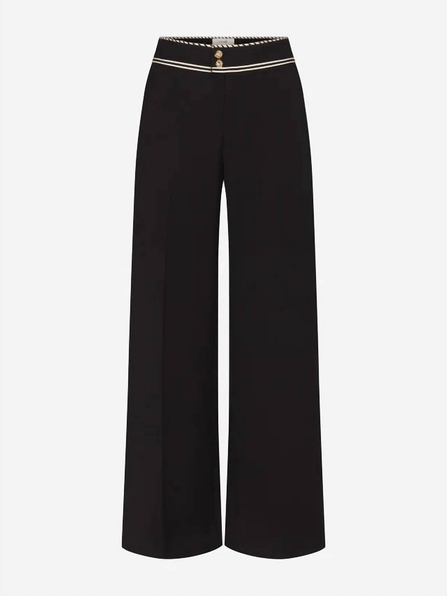 FRAME Prim Slim Palazzo Trouser in black - women's pants - alternate view