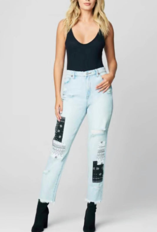 Blanknyc - The Madison Late Night Out High Rise Crop Patchwork Jeans