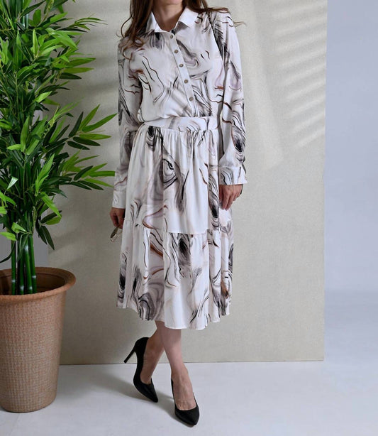 Roslyn - Swirl Print Skirt Set