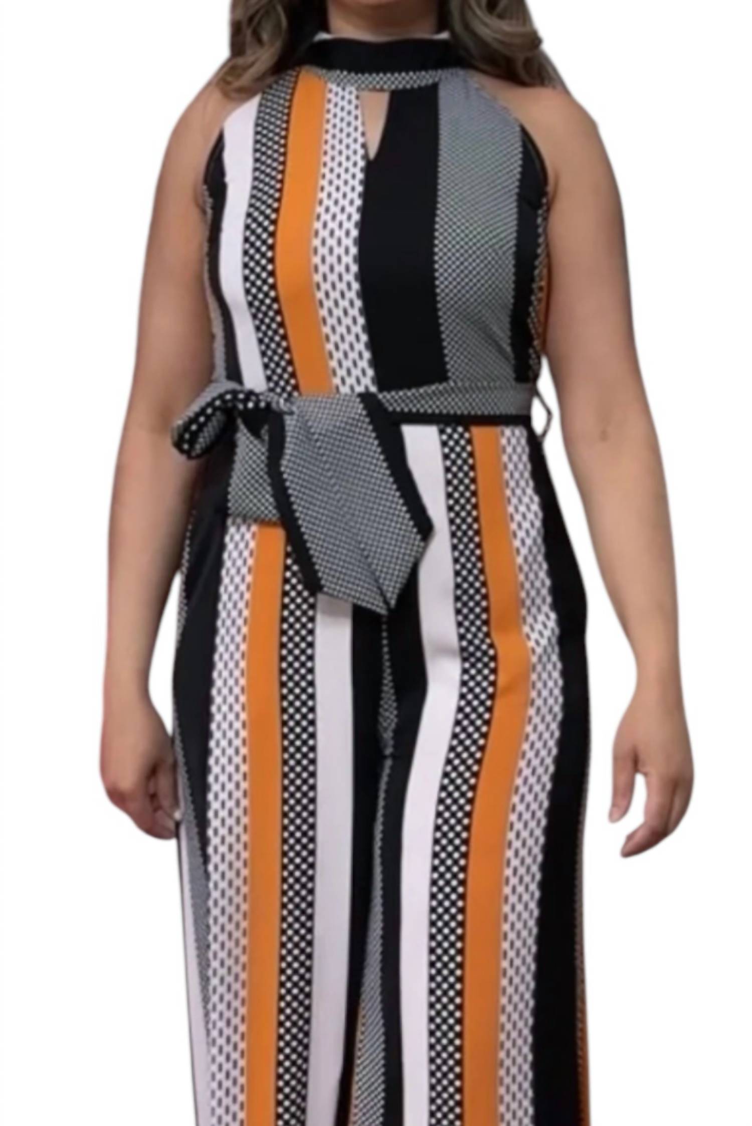 GRACIA Lines Jumpsuit in multi - women's pants - detail view