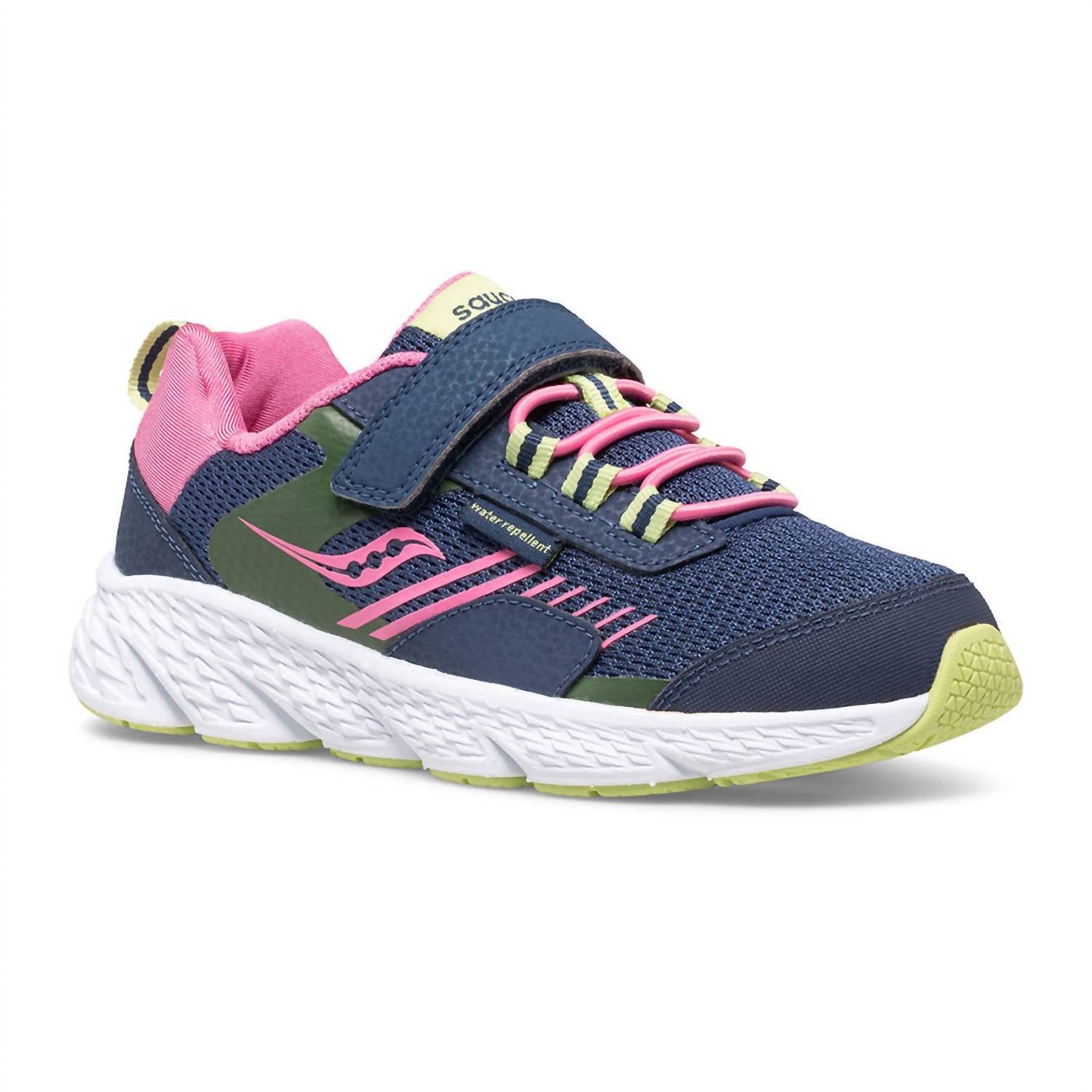 SAUCONY Kid's Wind Sneakers in shield a c navy pink - kids' sneaker